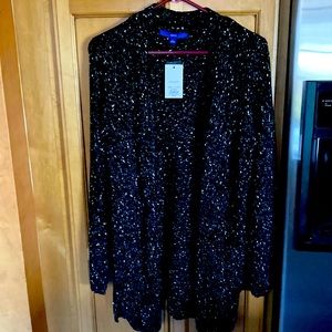 Ladies large black Apt 9 Cardigan,perfect for anything. Beautiful, New with Tags